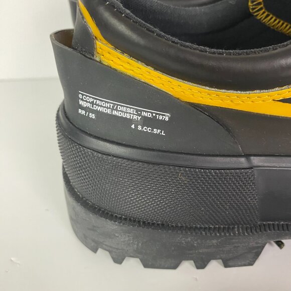 Diesel Men's Black and Yellow Rain Boots - Picture 3 of 15